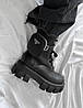 Ботинки Prada Monolith Pouch Ankle Boots Black Brushed Leather And Nylon, фото 9