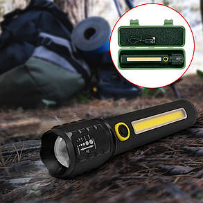 Ліхтарик ручний BL C73 P50 COB із USB зарядкою, фото 1