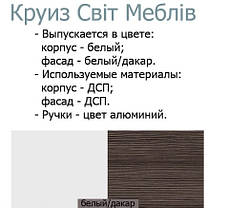 Дзеркало Круїз 800х900х20мм білий + дакар Світ Меблів, фото 2