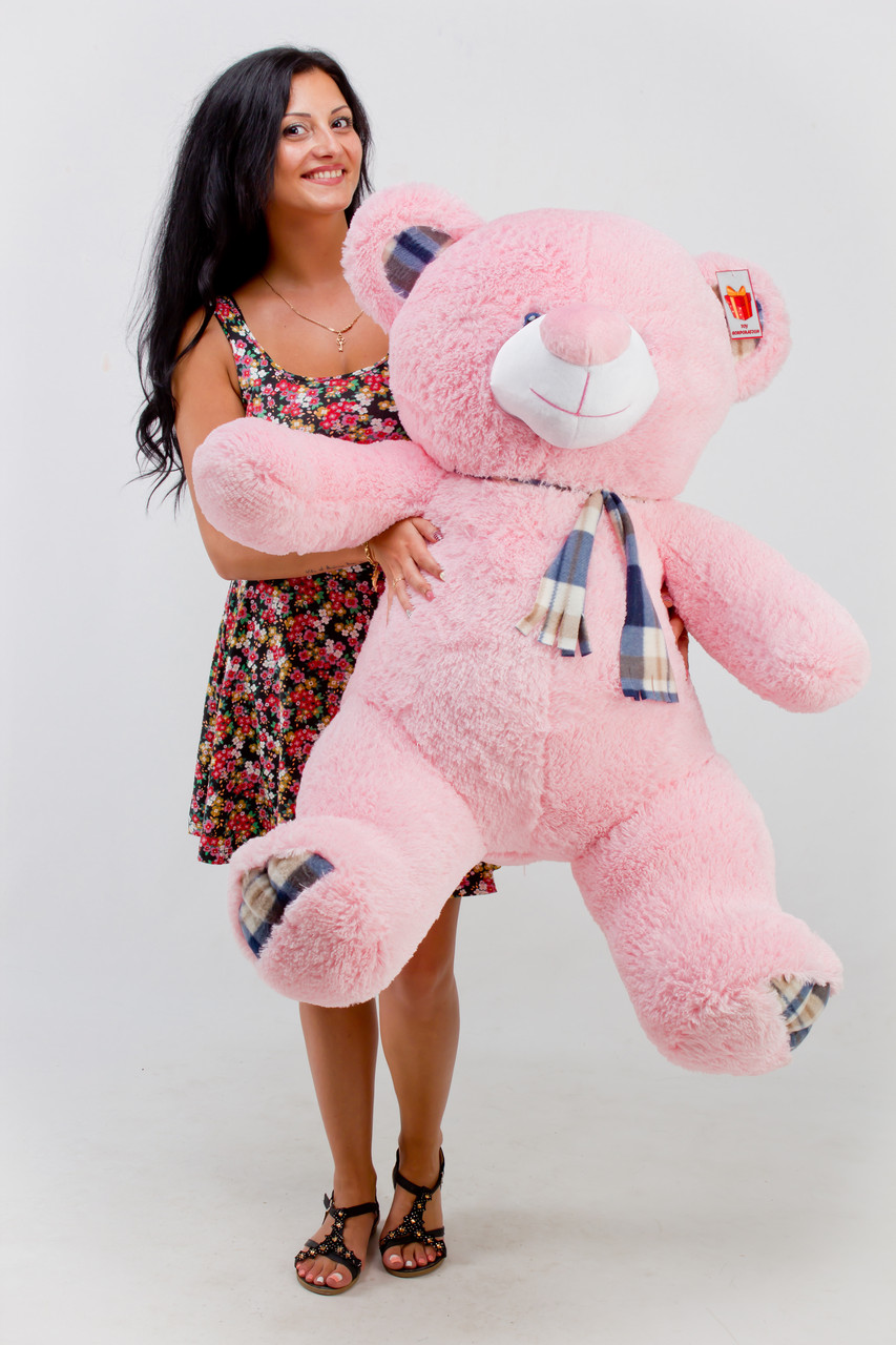 Красивый плюшевый мишка 130см,Большой розовый медведь игрушка, Классный подарок для любимой девушки на 8 марта - фото 2 - id-p1780591881