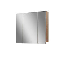 Шкаф навесной зеркальный для ванной комнаты БАЗИС 80 wood ПиК