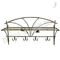 Кований вішак в передпокій №3 чорний/бронза