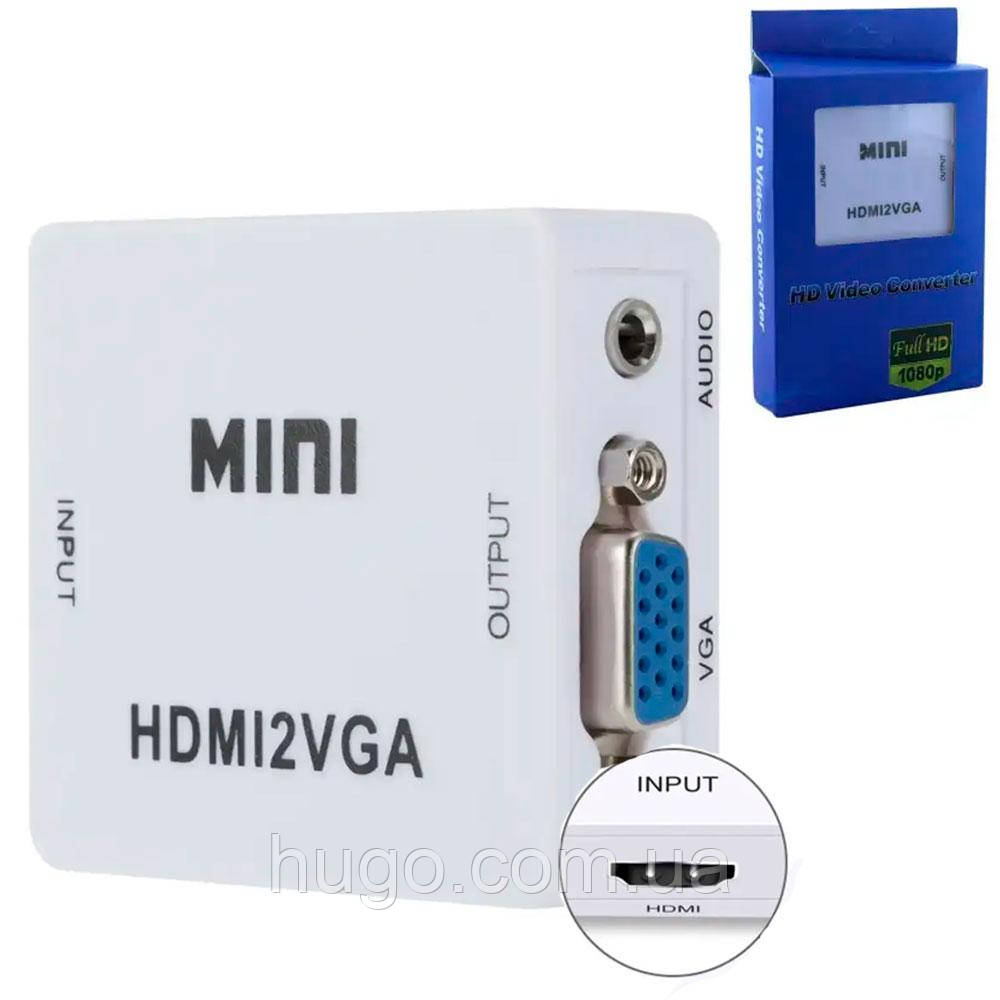 Конвертер перетворювач UKC HDMI to VGA 001 / Аудіо перехідник / Адаптер перехідник, фото 1