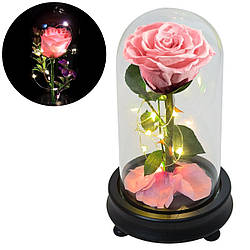 Троянда в колбі з LED підсвічуванням, на батарейках А51 / Подарункова троянда нічник на батарейках