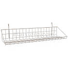 Кошик 700х200х30мм низький борт, на сітку торгову, біла. Навісна полиця металева. Кошик дротяний, фото 2