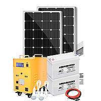 Солнечная станция с накоплением энергии + инвертор 2000W + Solar panel 2x200W + аккумулятор 2x100AH,