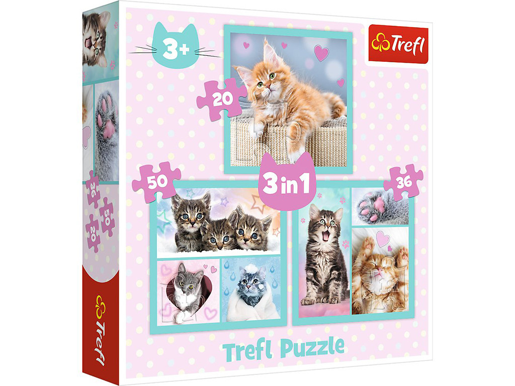 Пазли Trefl 3в1 Милі кошенята №34862