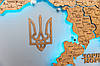 Дерев'яна карта України CraftBoxUA багатошарова з підсвічуванням на акрилі в сірих тоннах 207х138 см, фото 4