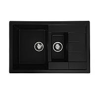 Гранитная мойка для кухни VALESO TOSKANA 7850W матовая Черная