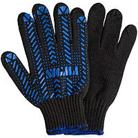 Рукавички трикотажні з ПВХ точкою Актив (чорні) Sigma