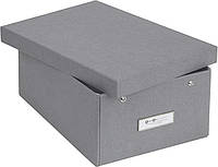 Ящик для хранения фотографий с рамкой для этикеток - Серый