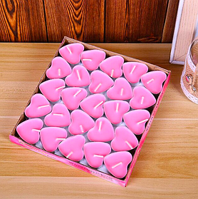 Свічки сердечки романтичні Набір 50 шт. Рожевий