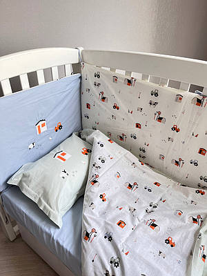 Постільна білизна для дитячого ліжечка з бортиками  Yatas Трактор 100 х 150