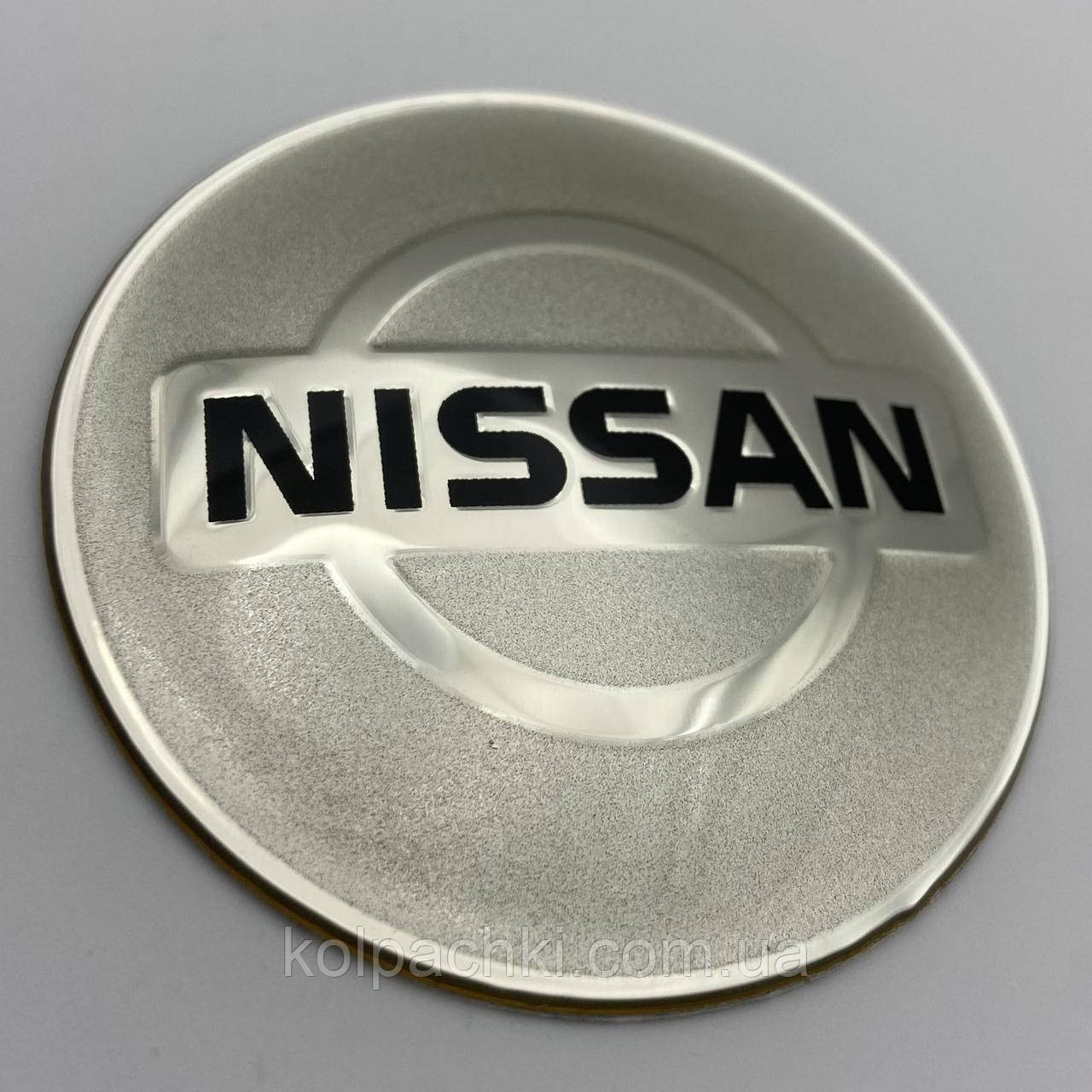 Наклейка для ковпачків із логотипом Nissan Ніссан 65 мм срібло