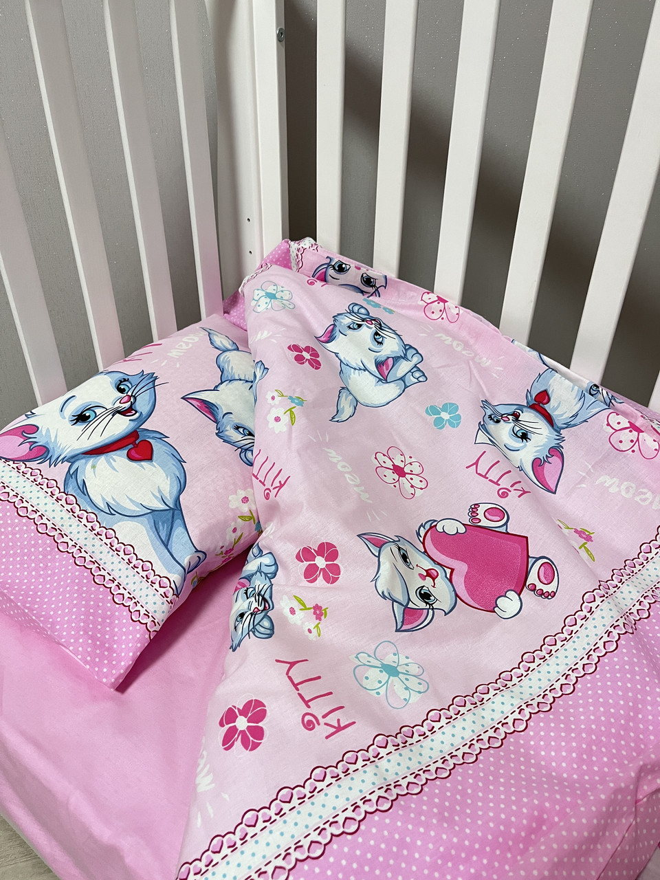 Комплект дитячої постільної білизни Cotton Box Pink Cat 100 х 150