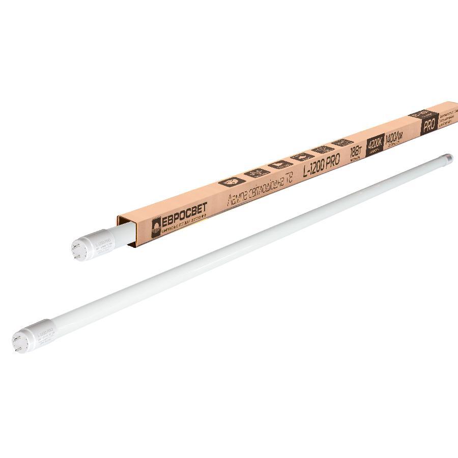 Лампа світлодіодна трубчаста ЄВРОСВЕТ PRO 18 Вт 4200K L-1200, T8, G13, фото 1