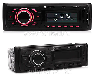 Автомагнітола в машину з Bluetooth Fantom FP-317 червона підсвітка. Магнітофон для авто