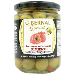 Оливки з перцем Бернал Bernal pimiento 250/436g 12шт/ящ (Код: 00-00013738)