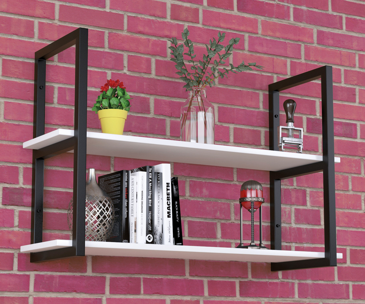 Полиця PL-2-16 Loft Design Німфея Альба 112 см Чорний