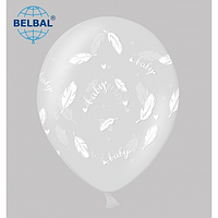 Латексный шарик BELBAL 12"(30 см) Перья "Baby"