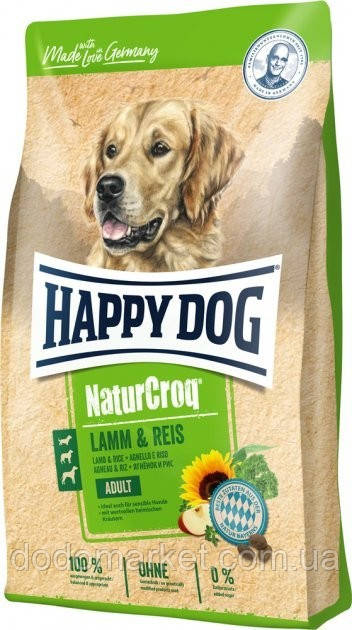 Сухой корм для собак Happy Dog NaturCroq для собак з чутливим травленням з ягням та рисом 15 кг