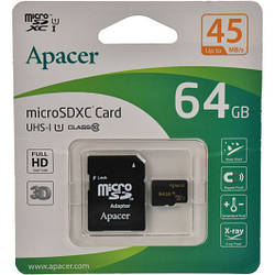 Карта пам'яті microSD Apacer 64Gb UHS-I Class 10 (AP64GMCSX10U1-R)