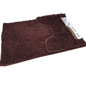 Килимки 90*60+60*40 см для ванної кімнати набір темно-коричневий