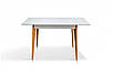 Стіл обідній Міраж 98-130 см (білий/натуральний), фото 2