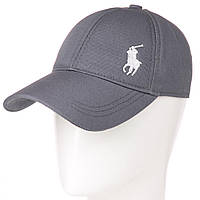 Летняя мужская женская бейсболка кепка с лого Поло Polo на липучке Серый
