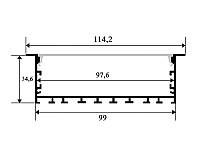 Широкий светодиодный профиль встраиваемый 114 (99) х 35 мм под пять светодиодных лент