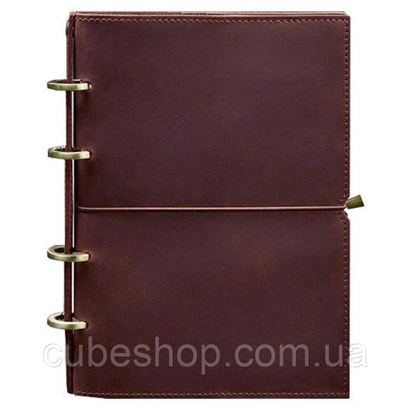 Шкіряний блокнот софт-бук на кільцях 9.0 Soft (бордовий)
