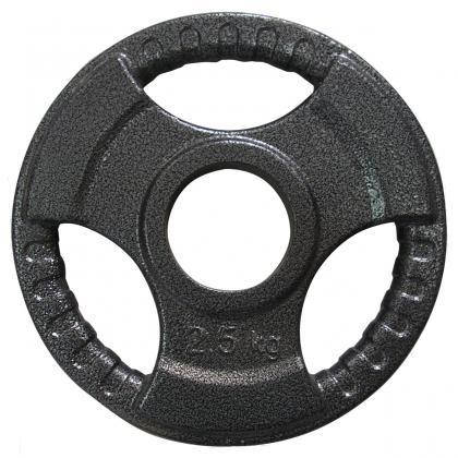Диск для олімпійської штанги з хватами млинець для штанги на олімпійський гриф Newt 2,5 кг діаметр 52 мм чорний, фото 2