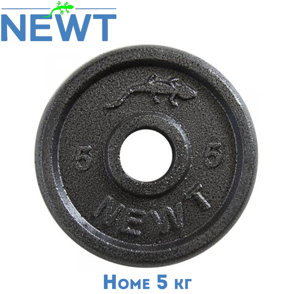 Блін для гантелі металевий диск сталевий для гантелі блін на гантель Newt Home 5 кг діаметр 28 мм чорний