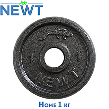 Диск сталевий для гантелей Newt Home 1 кг, діаметр - 28 мм