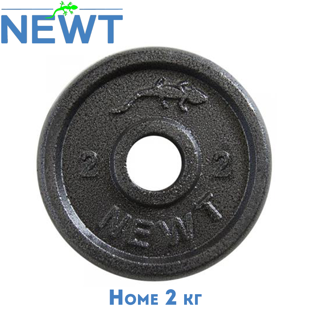 Блін для гантелі металевий диск сталевий для гантелі блін на гантель Newt Home 2 кг діаметр 28 мм чорний