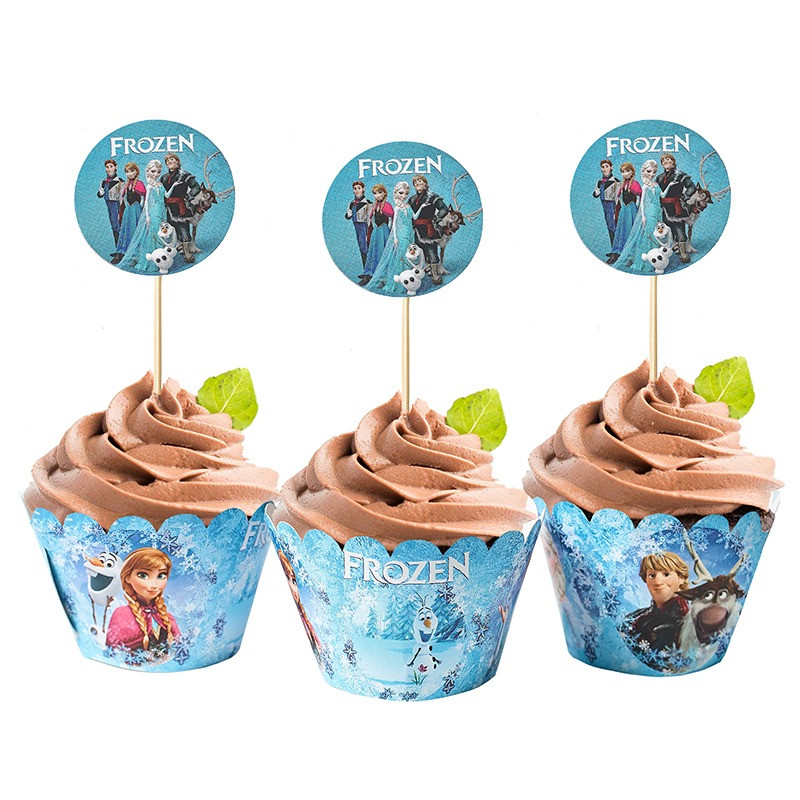 Топпери для капкейків "Крижане  серце"  FROZEN. В упаковку: 6 шт.
