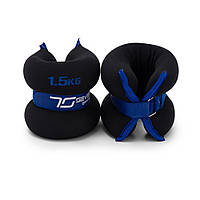 Неопреновые утяжелители-манжеты для ног и рук 7SPORTS Wrist/Ankle Weights (2х1,5кг.) ON-3 Black/Blue (пара)