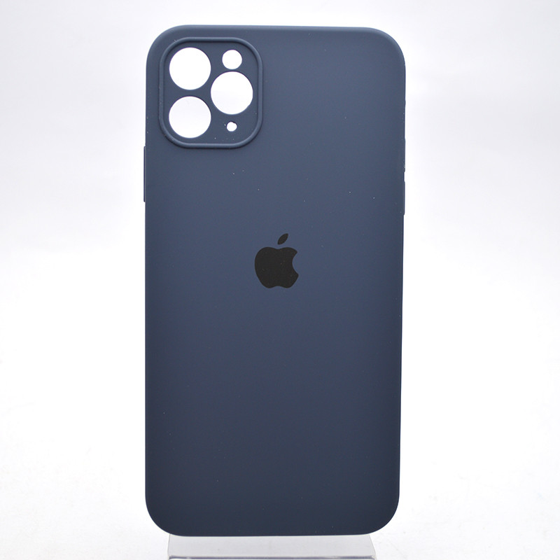 Чохол силіконовий з квадратними бортами Silicon case Full Square для iPhone 11 Pro Max Midnight Blue, фото 1