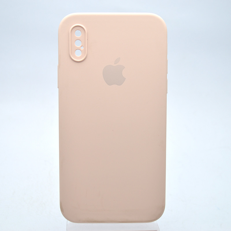 Чохол силіконовий з квадратними бортами Silicon case Full Square для iPhone X/iPhone Xs Pink Sand