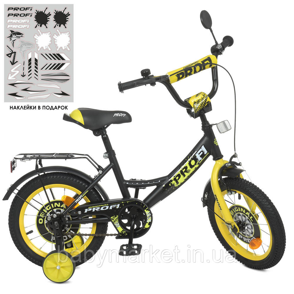 Дитячий двоколісний велосипед Profi Y1243 Original (black/yellow)