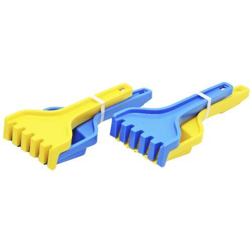 Лопатка з граблями велика, жовто-блакитна, фото 1