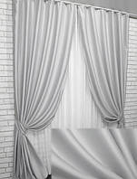 Комплект (2шт. 1,5х2,7м) штор із тканини блекаут, колекція "Bruno". Колір світло-сірий