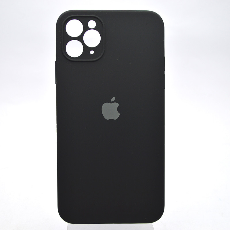 Чохол силіконовий з квадратними бортами Silicon case Full Square для iPhone 11 Pro Max Black Чорний, фото 1