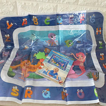 Розвивальний ігровий килимок з водою Baby slapped pad Русалочка 60*50*8 см Блакитний (KG-6516)