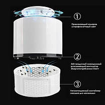 Лампа-ловушка від комарів і комах, лампа — відлякувач комах для дому та дачі, робота від USB, фото 3