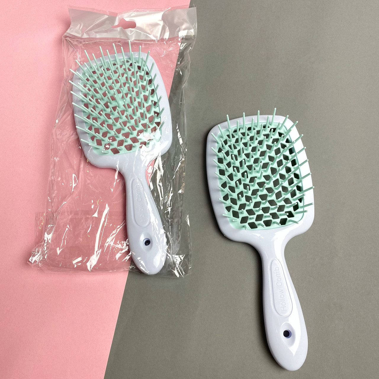 Гребінець для волосся Superbrush Hollow Comb, білий/бірюзовий, фото 1