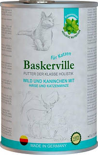 Вологий корм для котів Baskerville Holistic Wild und Kaninchen Оленина з кроликом для кішок 400 г