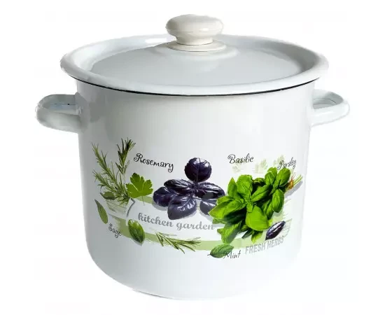 Каструля емальована 7л  Зелень Фреш 1620/2 Idilia