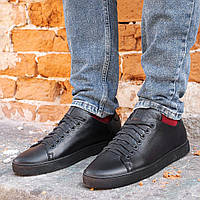 Мужские туфли черные весна осень кожаные Ed-Ge. Спортивные туфли молодежные кожаные мужские весна осень черные