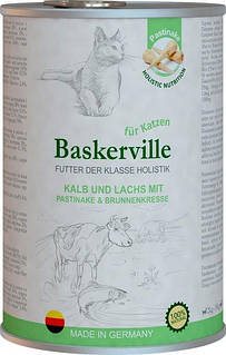 Вологий корм для котів Baskerville Holistic Kalb und Lachs Телятина та лосось 400 г (4250231541858)